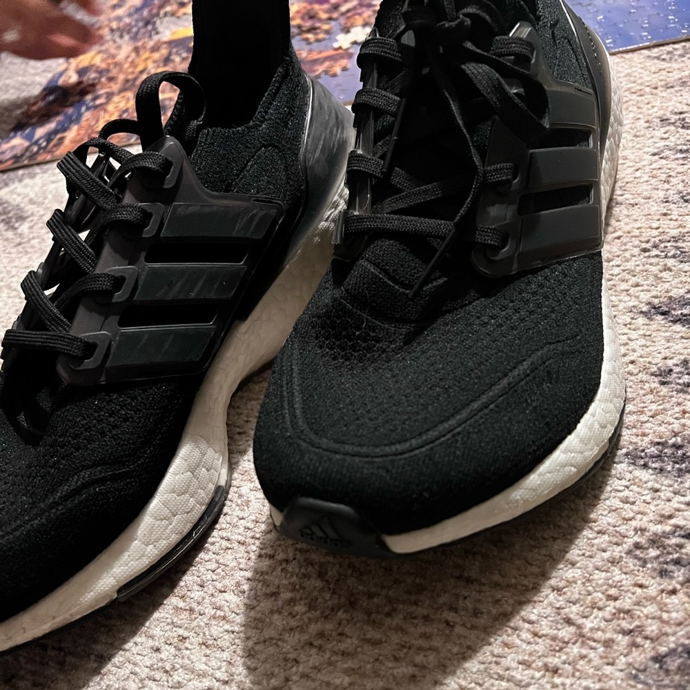 Adidas  Ultraboost 21 Running Shoe, Black/white 8.5